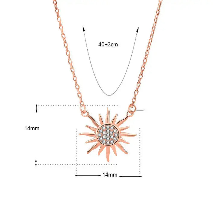 Party CZ Sun Shines  925 Sterling Silver Necklace LOVCIA