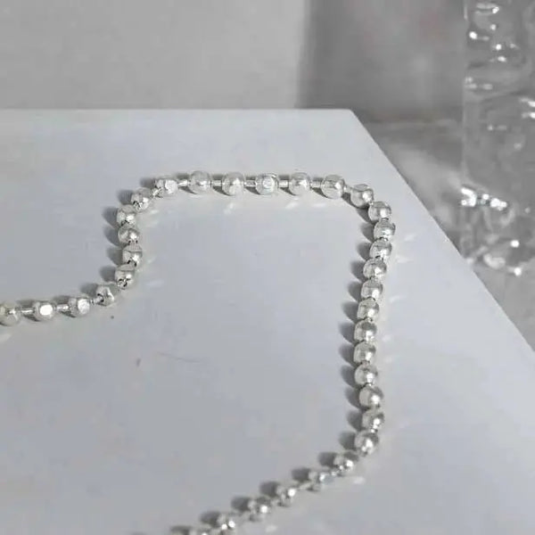 Fashion Beads 925 Sterling Silver Necklace LOVCIA