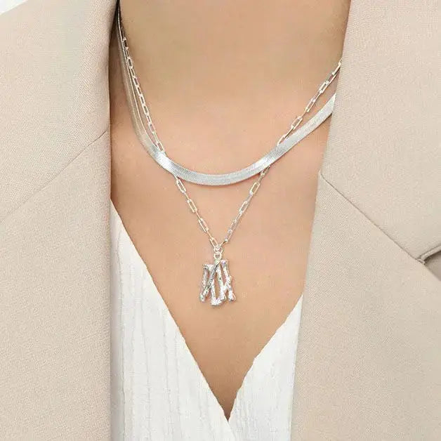 Minimalism Flat Snake Chain 925 Sterling Silver Choker Necklace LOVCIA