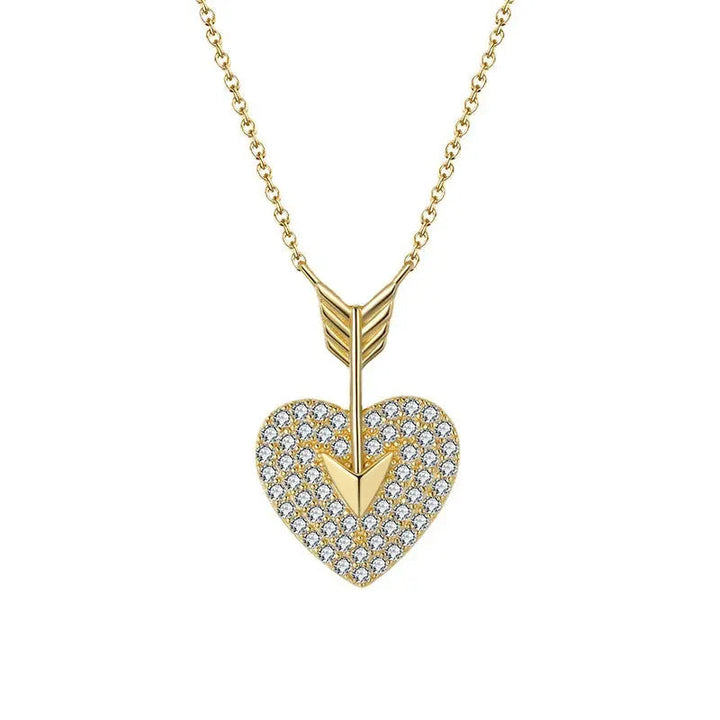 Glistening Embrace Sterling Silver Diamond Heart Necklace LOVCIA