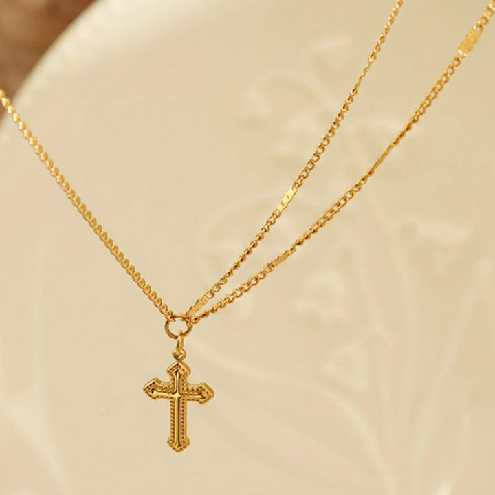 LOVCIA Cross Pendant Titanium Steel Necklace