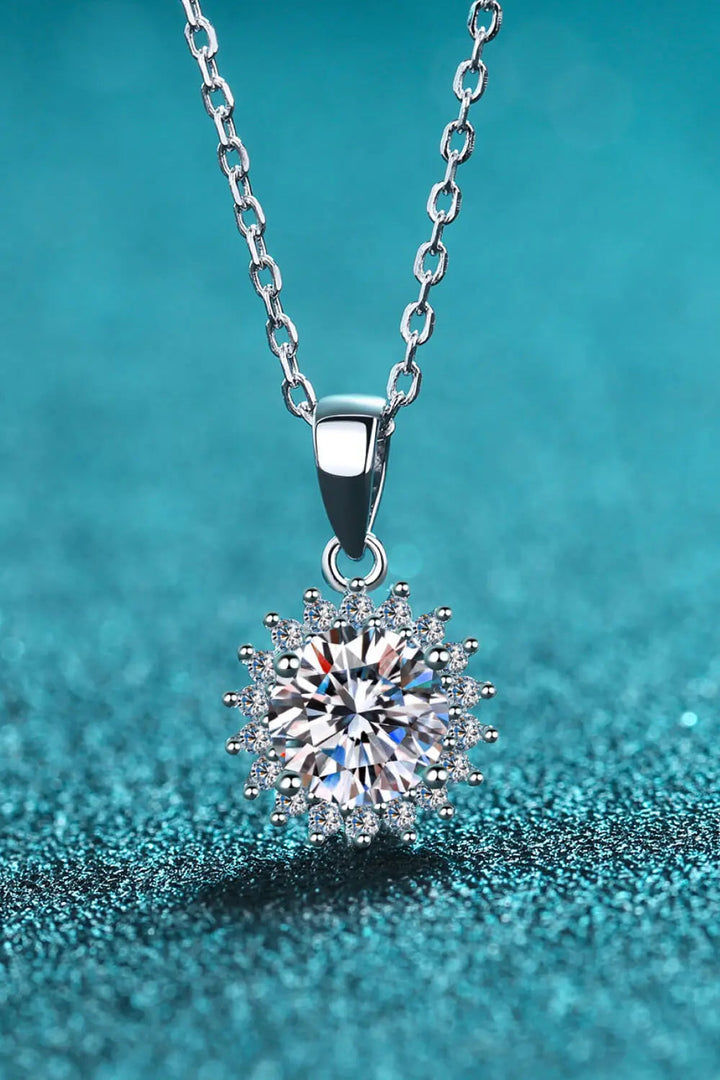 LOVCIA 925 Sterling Silver Moissanite Pendant Necklace