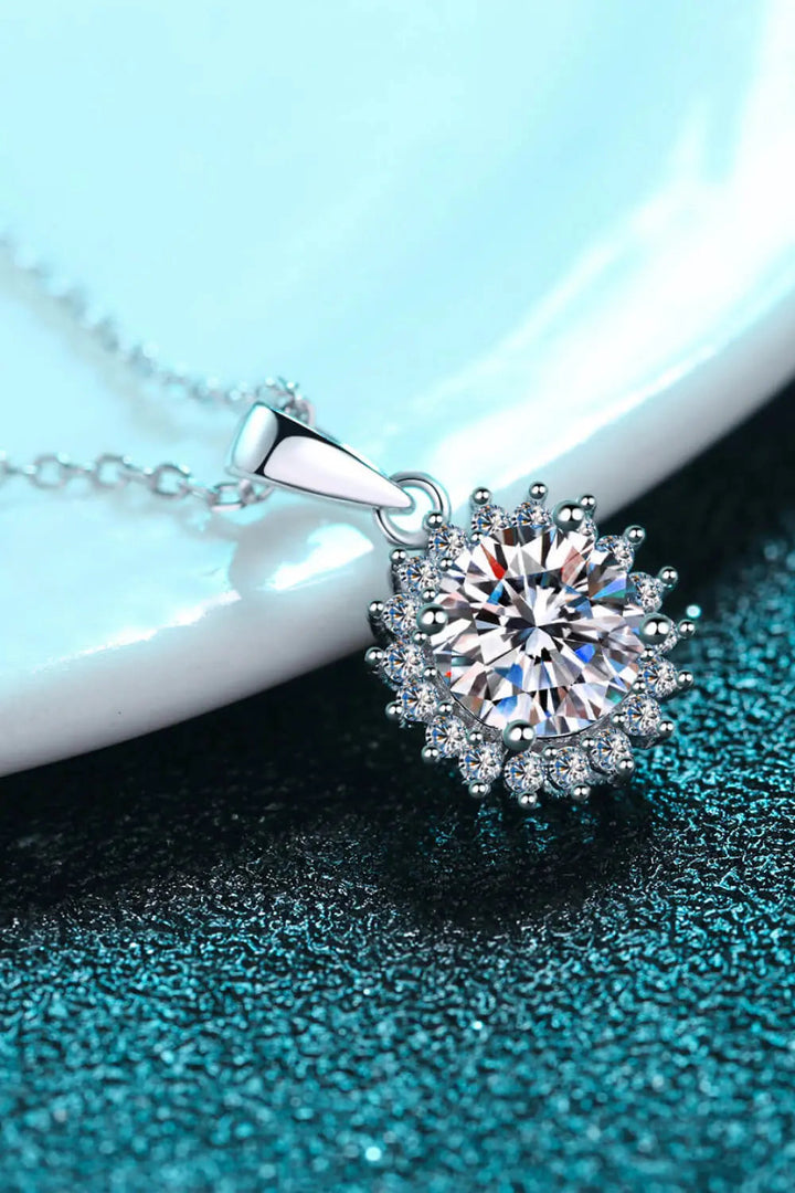 LOVCIA 925 Sterling Silver Moissanite Pendant Necklace