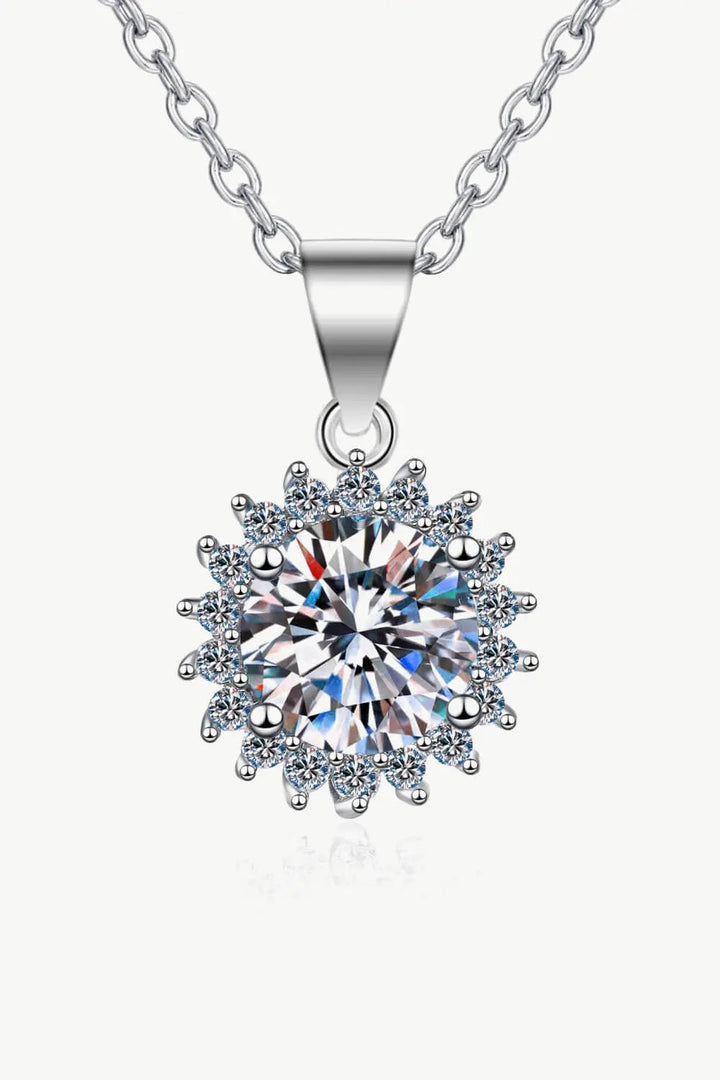 LOVCIA 925 Sterling Silver Moissanite Pendant Necklace