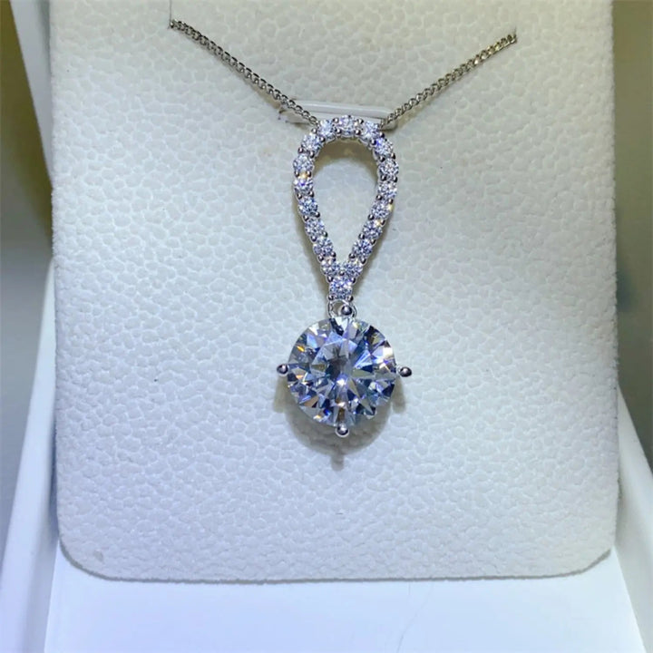 LOVCIA 5 Carat Moissanite 925 Sterling Silver Teardrop Necklace