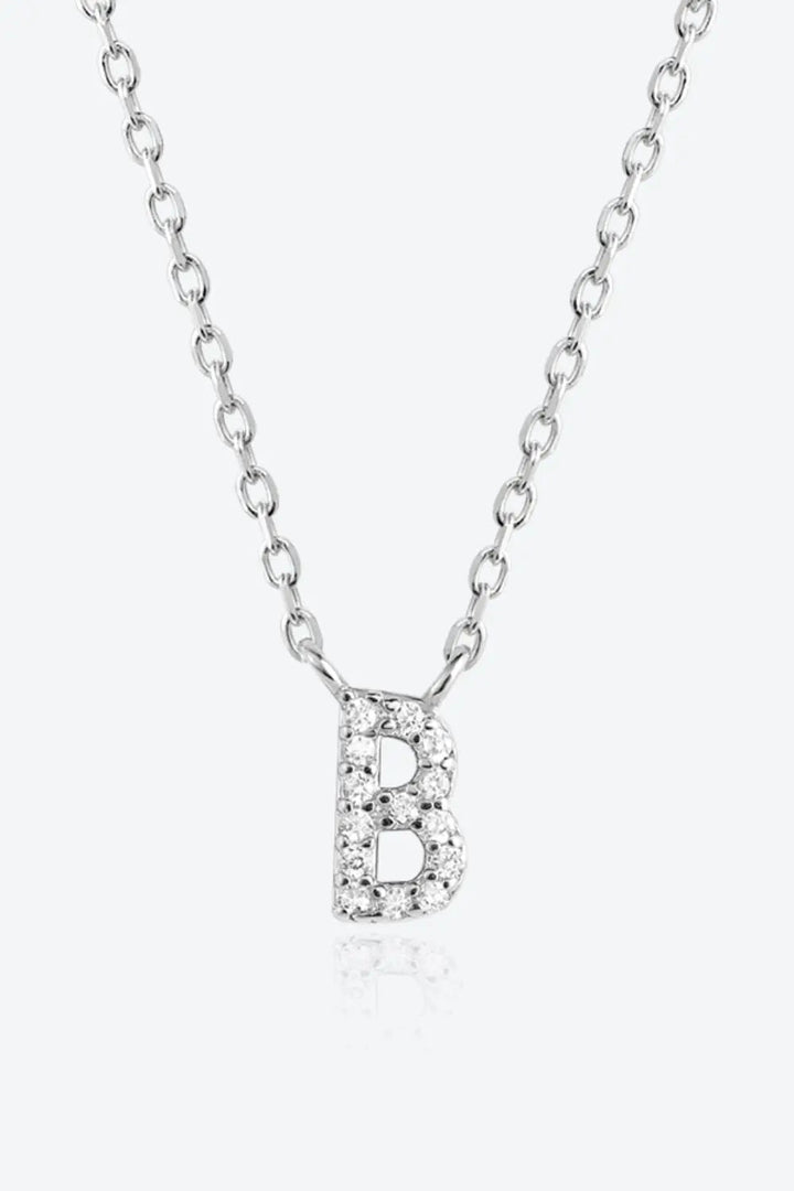 LOVCIA A To F Zircon 925 Sterling Silver Necklace