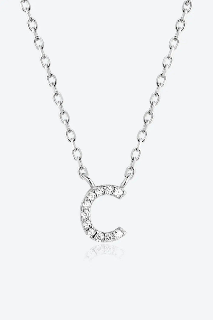 LOVCIA A To F Zircon 925 Sterling Silver Necklace