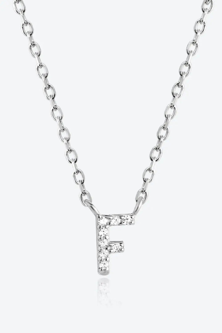 LOVCIA A To F Zircon 925 Sterling Silver Necklace