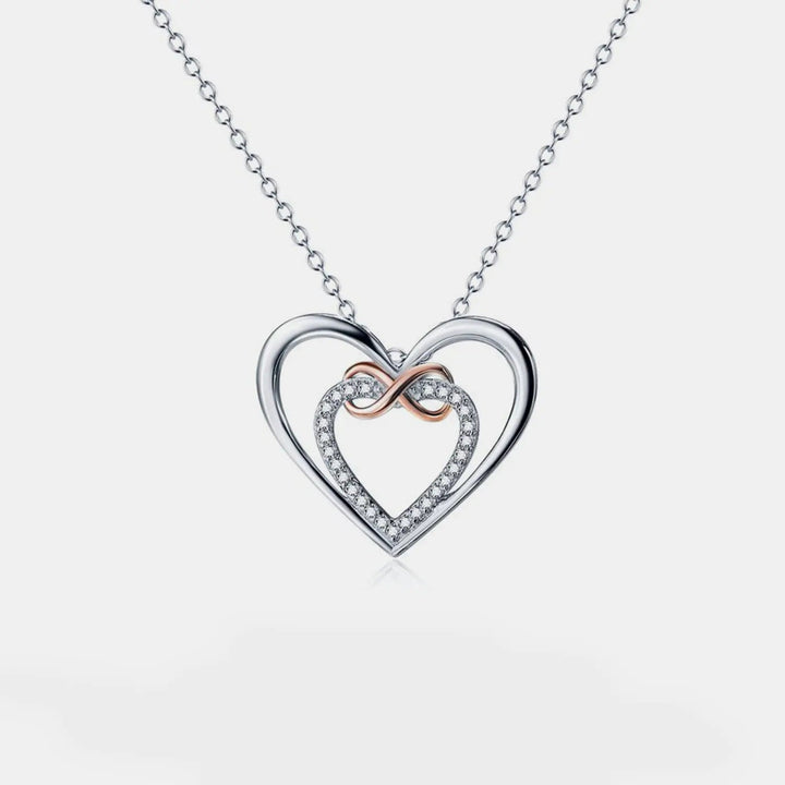 LOVCIA Heart Shape Inlaid Zircon 925 Sterling Silver Necklace