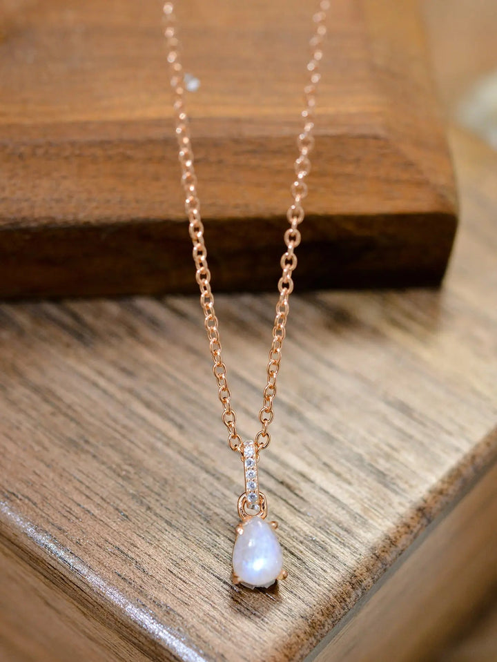 LOVCIA Moonstone Teardrop Pendant Necklace