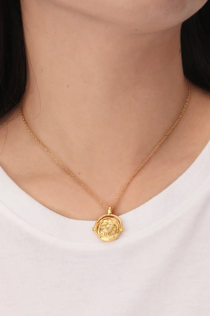 18K Gold-Plated Brass Double Sided Wear Necklace LOVCIA