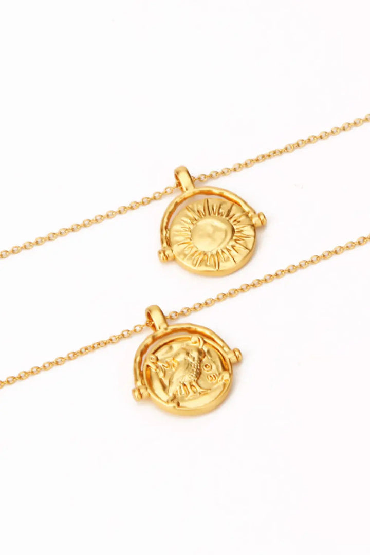 18K Gold-Plated Brass Double Sided Wear Necklace LOVCIA