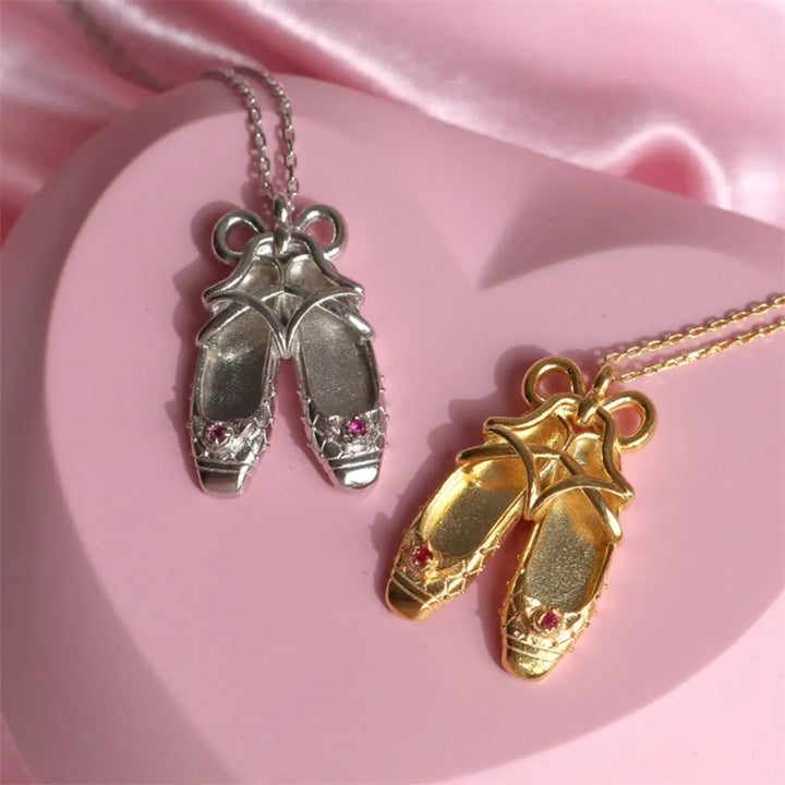 LOVCIA Copper Ballet Shoe Pendant Necklace