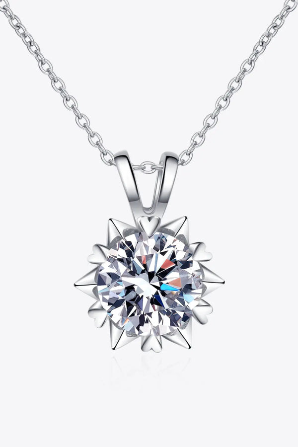 LOVCIA Learning To Love 925 Sterling Silver Moissanite Pendant Necklace