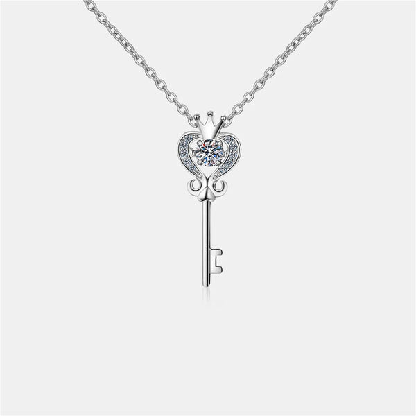 LOVCIA Key Shape Moissanite 925 Sterling Silver Necklace