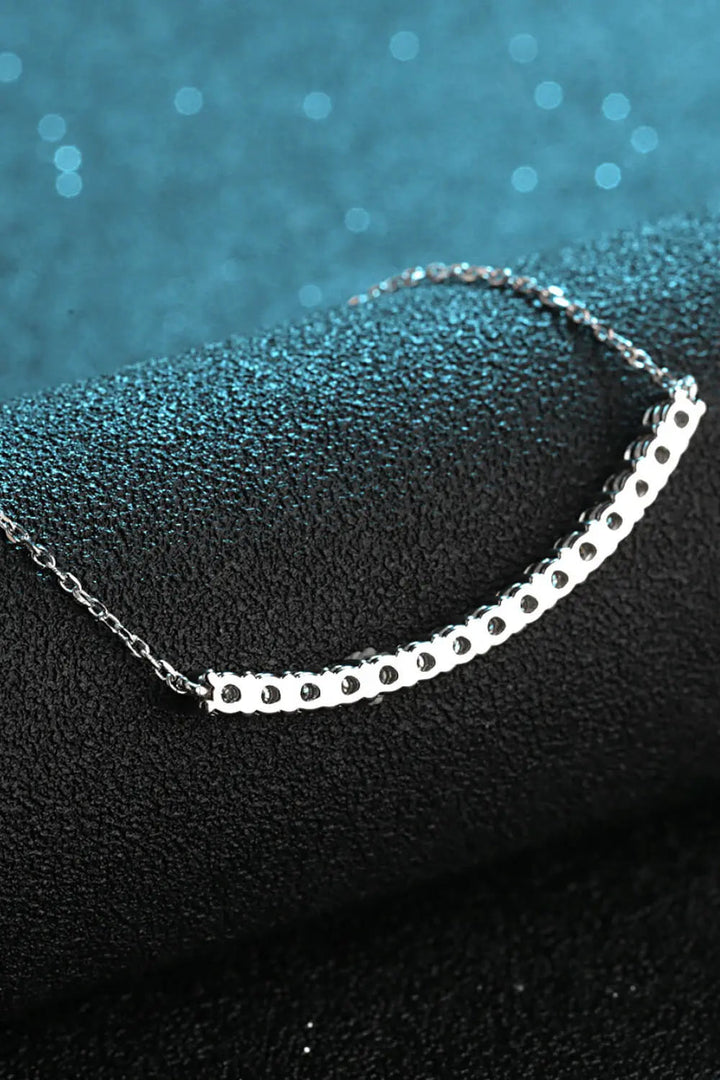 LOVCIA Sterling Silver Curved Bar Necklace