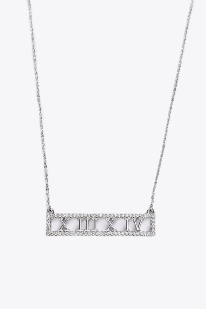 LOVCIA Inlaid Cubic Zirconia Bar Pendant Necklace