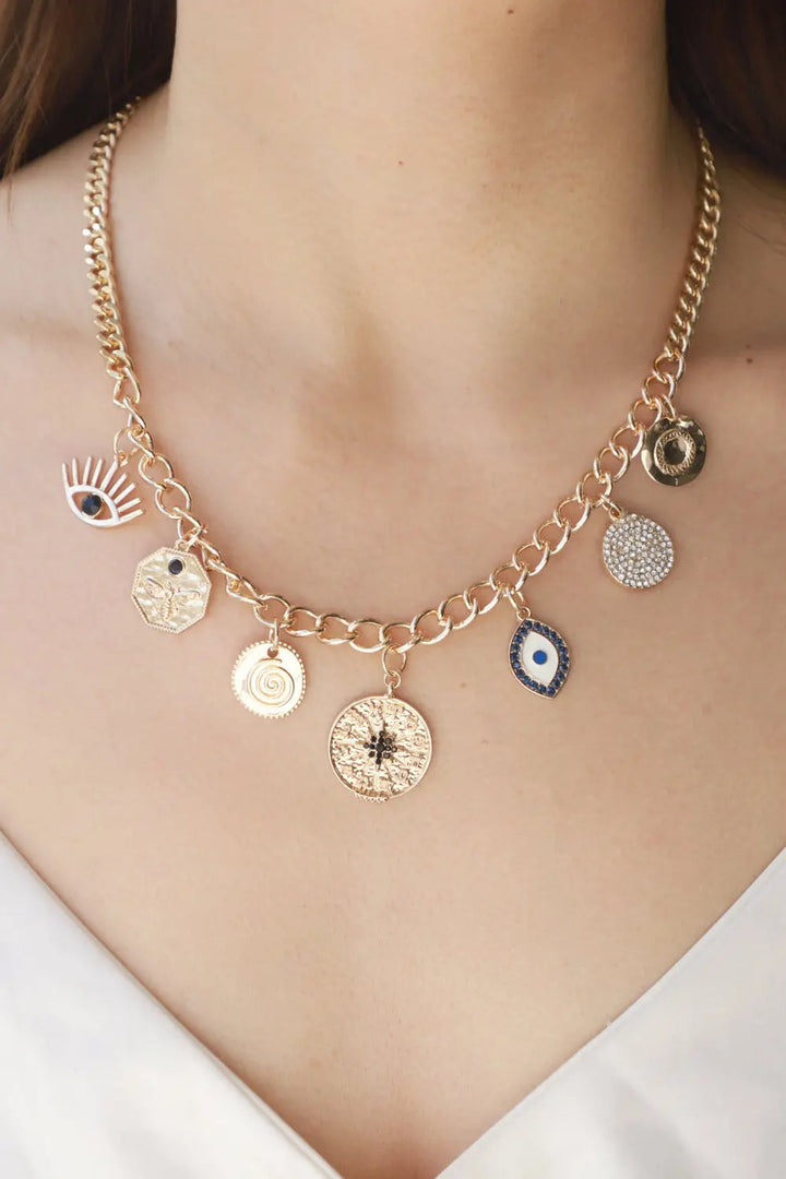 LOVCIA Multi-Pendant Chain Necklace