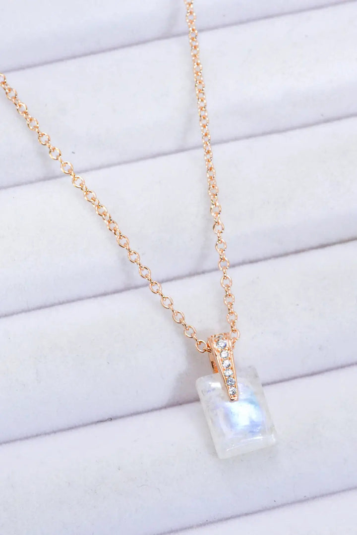 LOVCIA 925 Sterling Silver Natural Moonstone Pendant Necklace