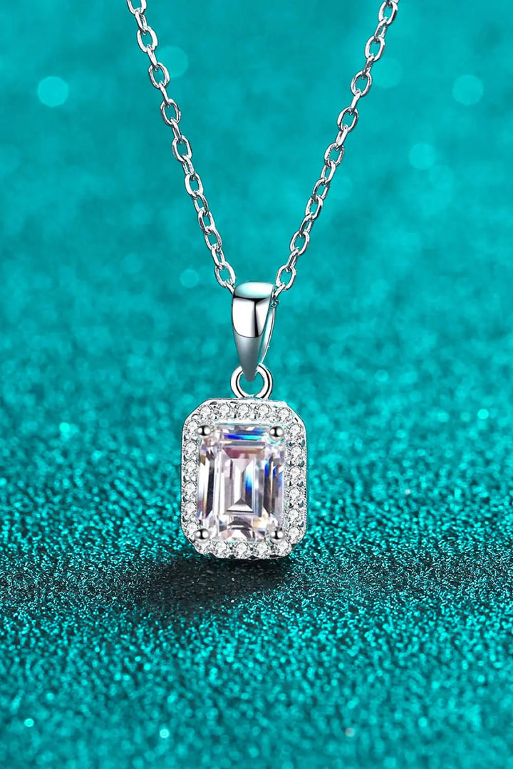 LOVCIA Square Moissanite Pendant Chain Necklace