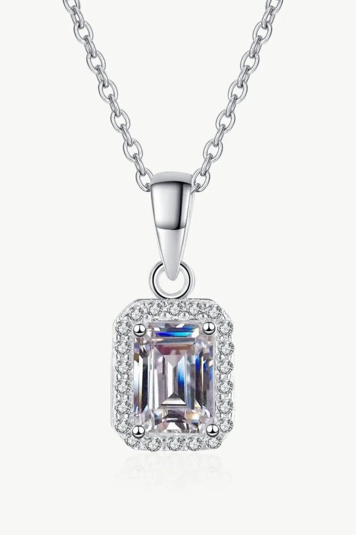 LOVCIA Square Moissanite Pendant Chain Necklace