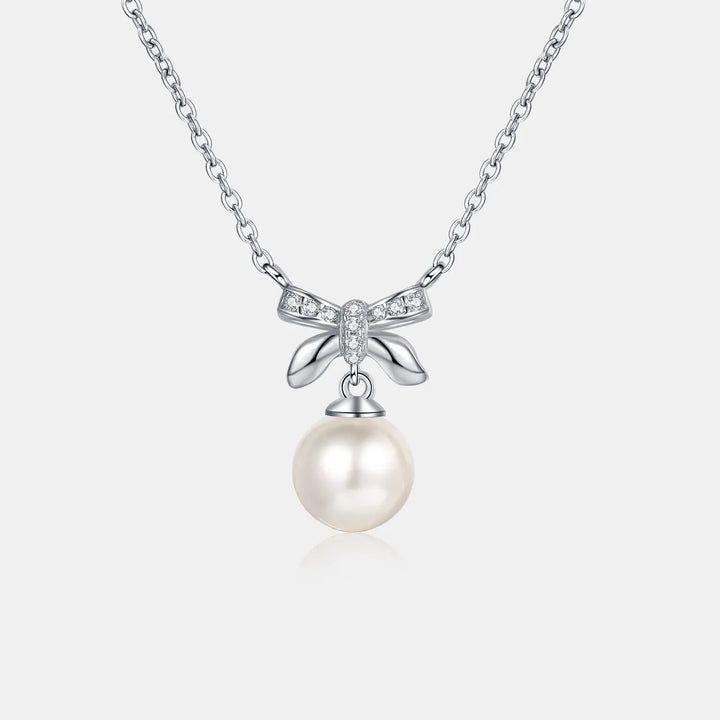 LOVCIA Natural Pearl Pendant Moissanite 925 Sterling Silver Necklace