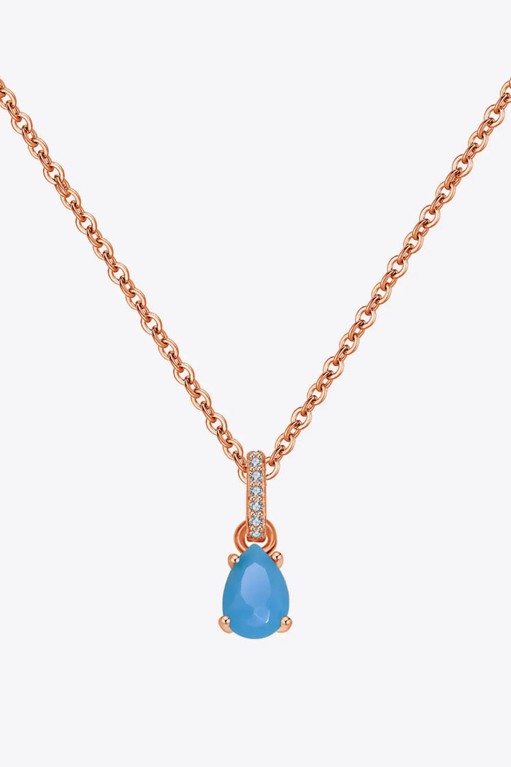 LOVCIA Teardrop Turquoise 4-Prong Pendant Necklace