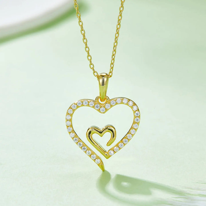 LOVCIA Moissanite 925 Sterling Silver Heart Pendant Necklace