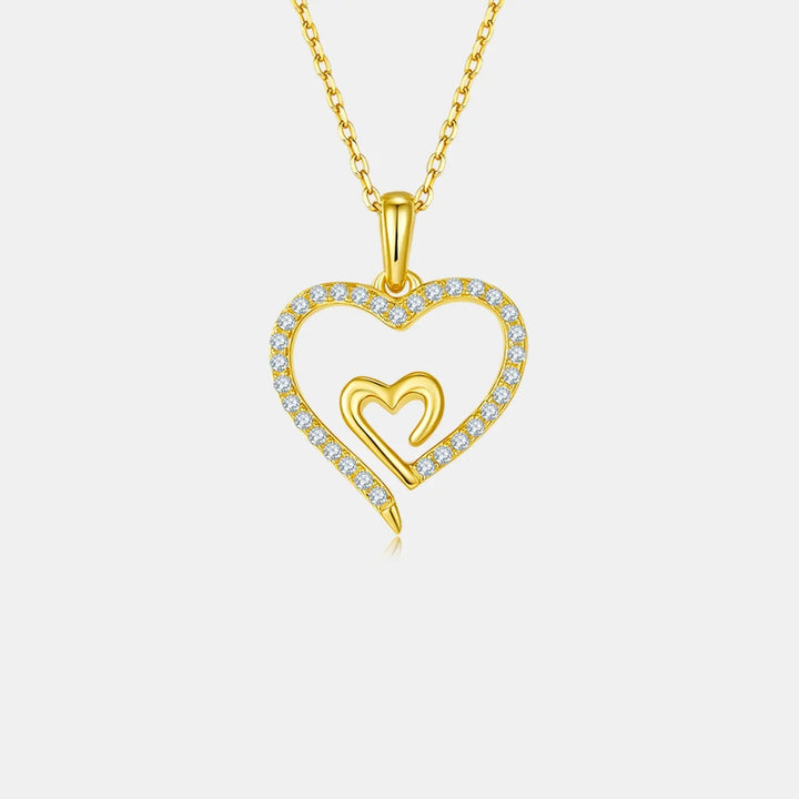 LOVCIA Moissanite 925 Sterling Silver Heart Pendant Necklace