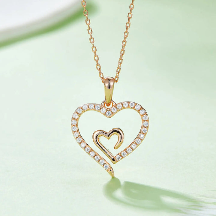 LOVCIA Moissanite 925 Sterling Silver Heart Pendant Necklace