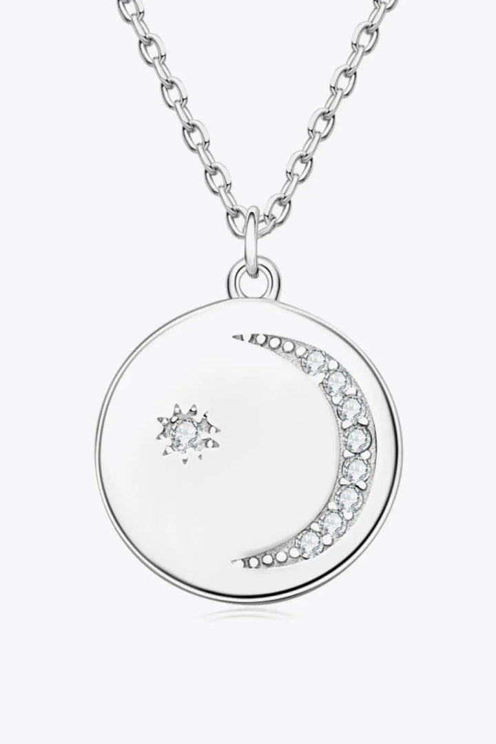 LOVCIA Moissanite Round Pendant Necklace