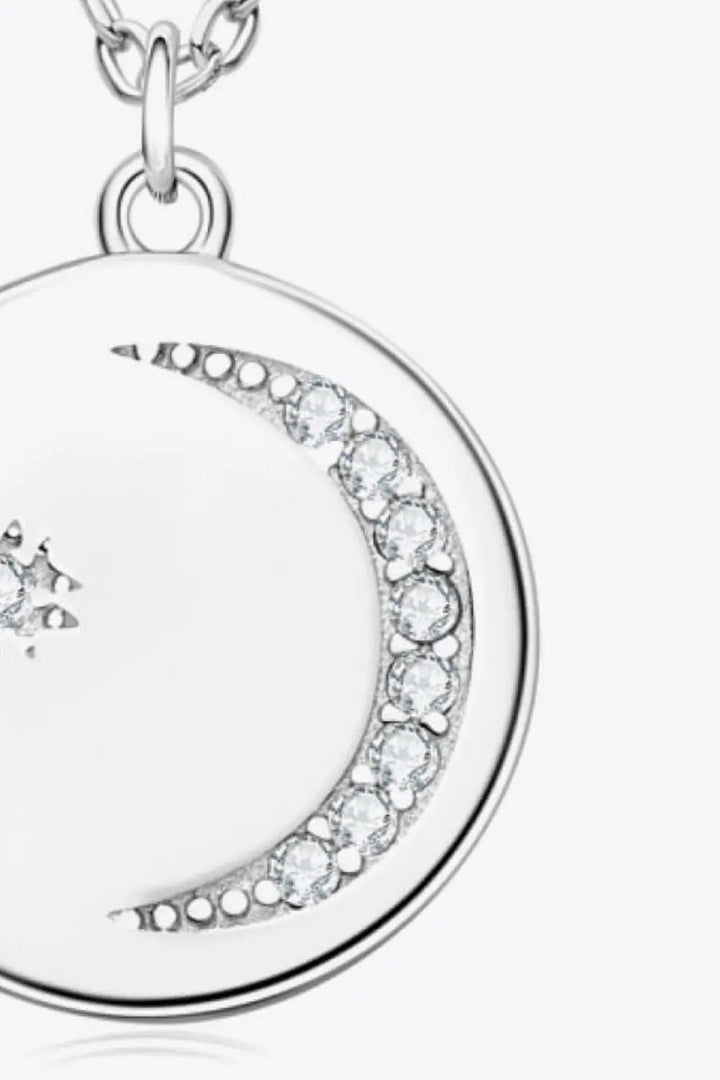 LOVCIA Moissanite Round Pendant Necklace