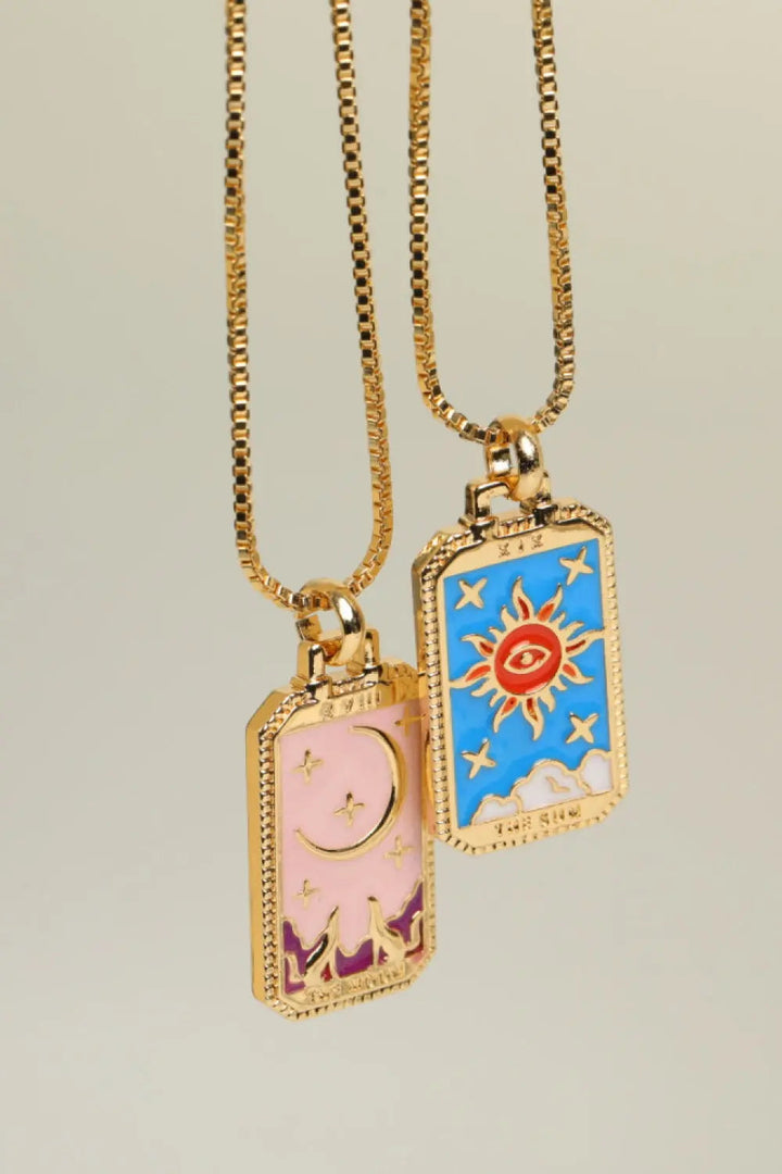 LOVCIA Tarot Card Pendant Copper Necklace