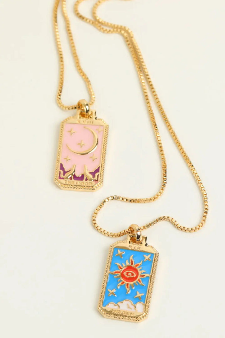 LOVCIA Tarot Card Pendant Copper Necklace