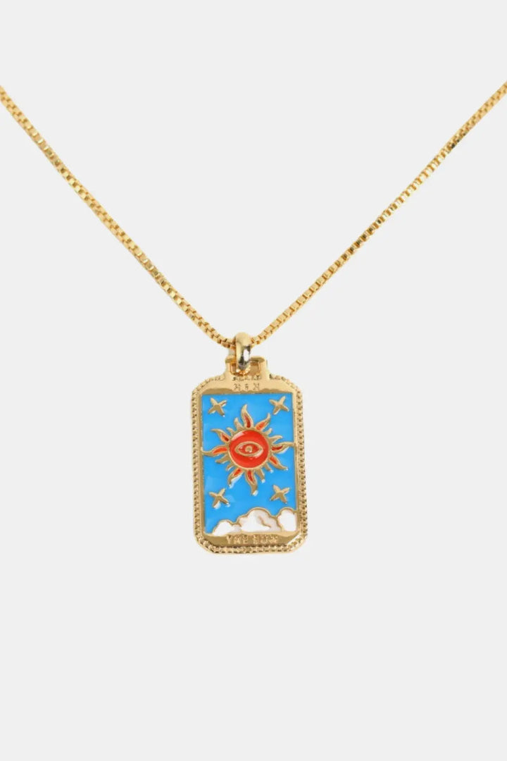 LOVCIA Tarot Card Pendant Copper Necklace