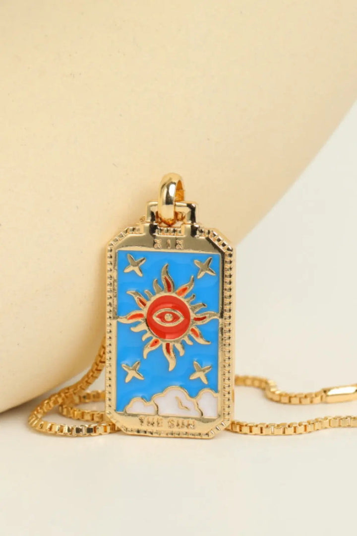 LOVCIA Tarot Card Pendant Copper Necklace