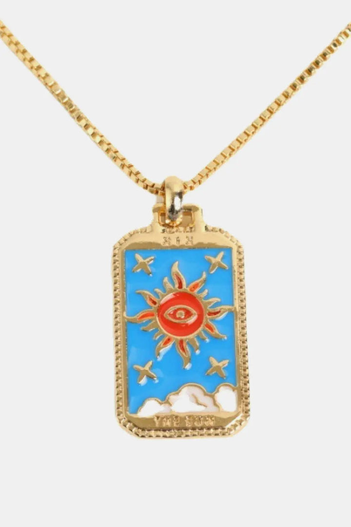 LOVCIA Tarot Card Pendant Copper Necklace