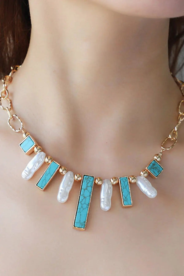 LOVCIA Turquoise Alloy Necklace