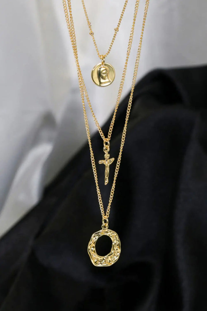 3-Piece 18K Gold-Plated Pendant Necklace LOVCIA