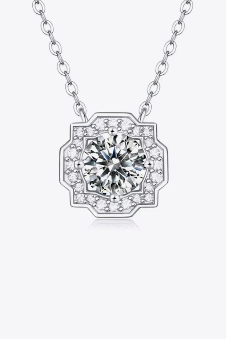 1 Carat Moissanite Flower Shape Pendant Chain Necklace LOVCIA