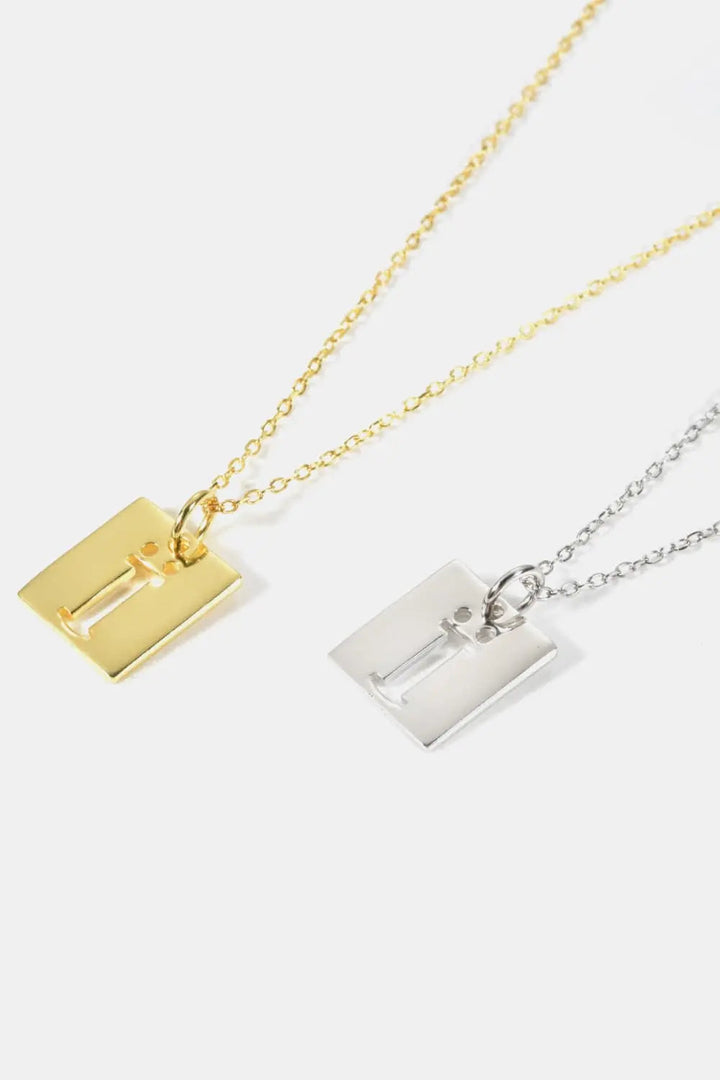 LOVCIA Cutout Rectangle Pendant Necklace