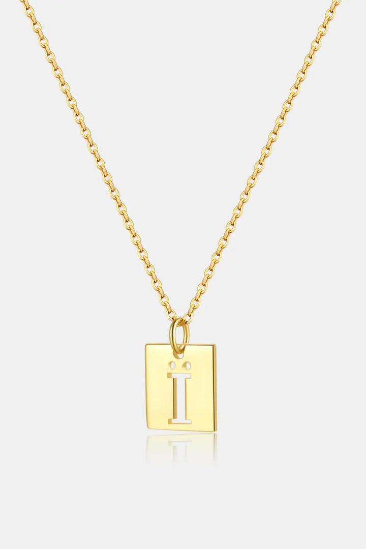 LOVCIA Cutout Rectangle Pendant Necklace