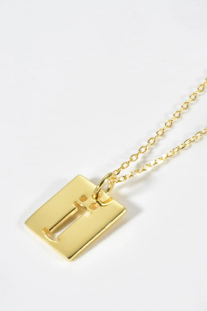 LOVCIA Cutout Rectangle Pendant Necklace