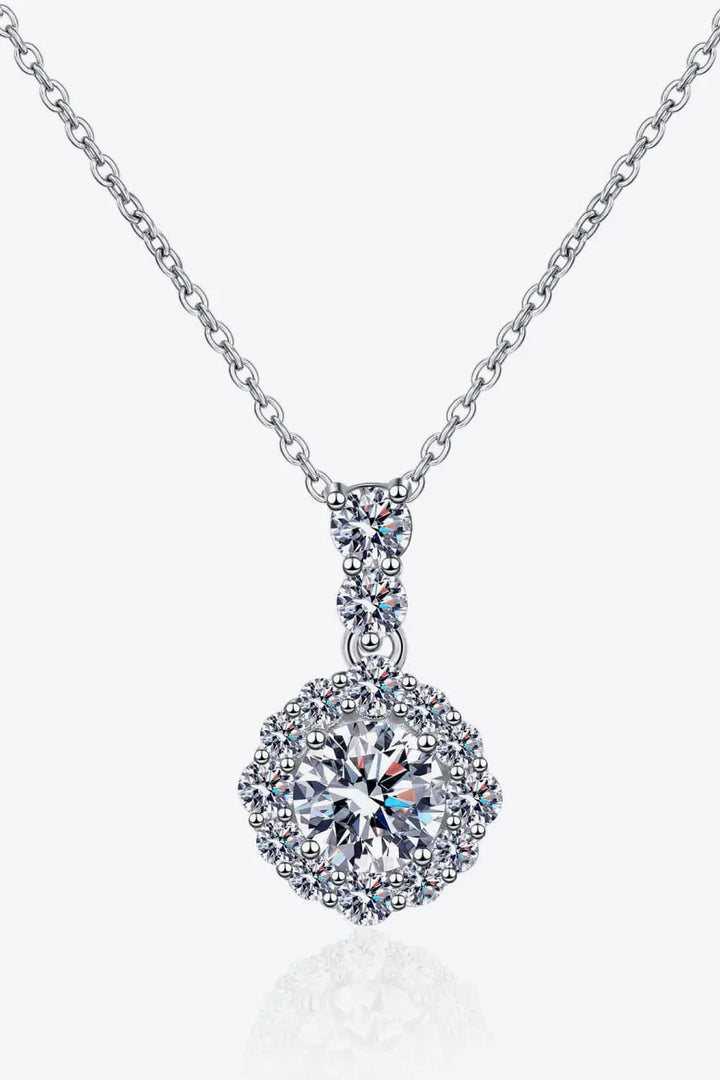 1 Carat Moissanite 925 Sterling Silver Necklace LOVCIA