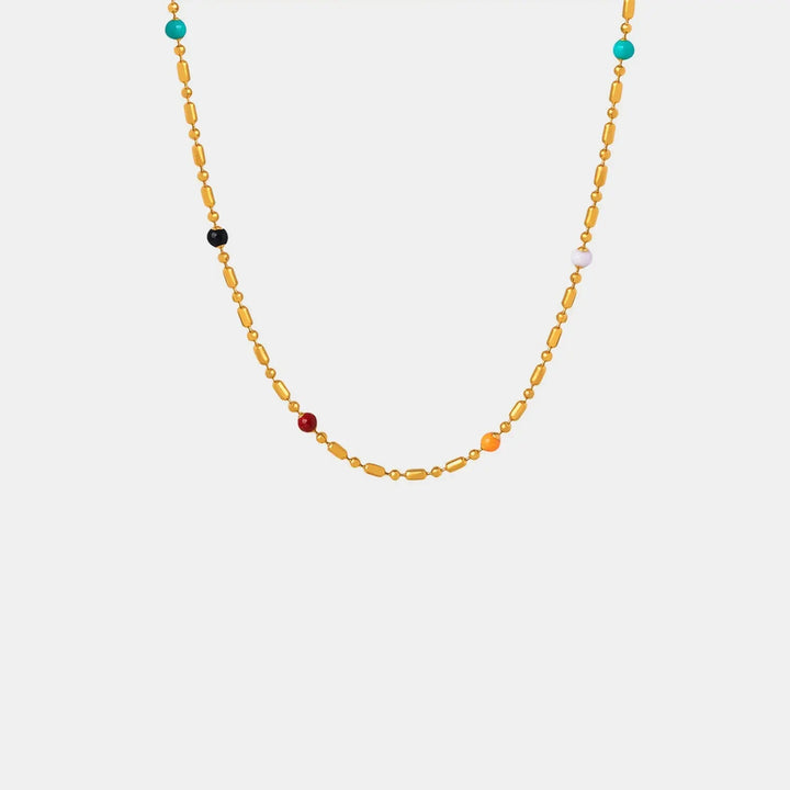 18K Gold-Plated Oil Drip Bead Necklace LOVCIA