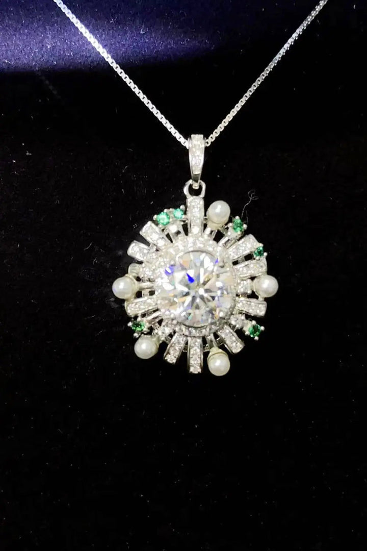 2 Carat Moissanite 925 Sterling Silver Necklace LOVCIA