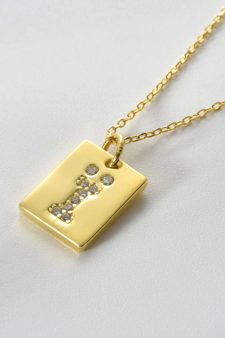 LOVCIA Inlaid Zircon Rectangle Pendant Necklace