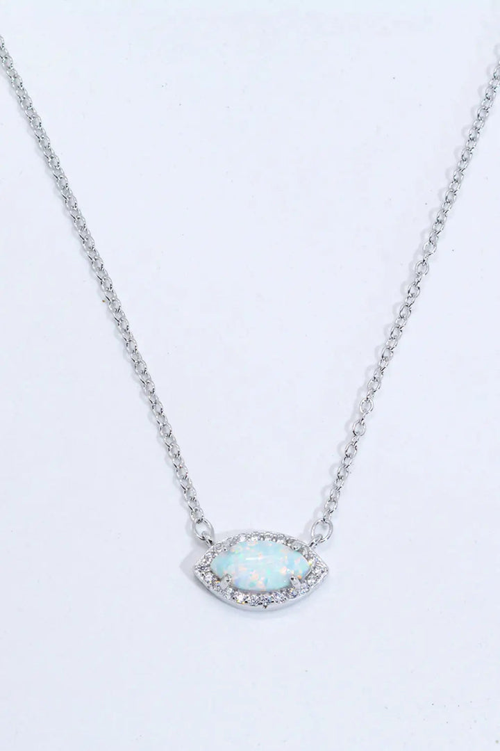 18k Rose Gold-Plated Opal Pendant Necklace LOVCIA