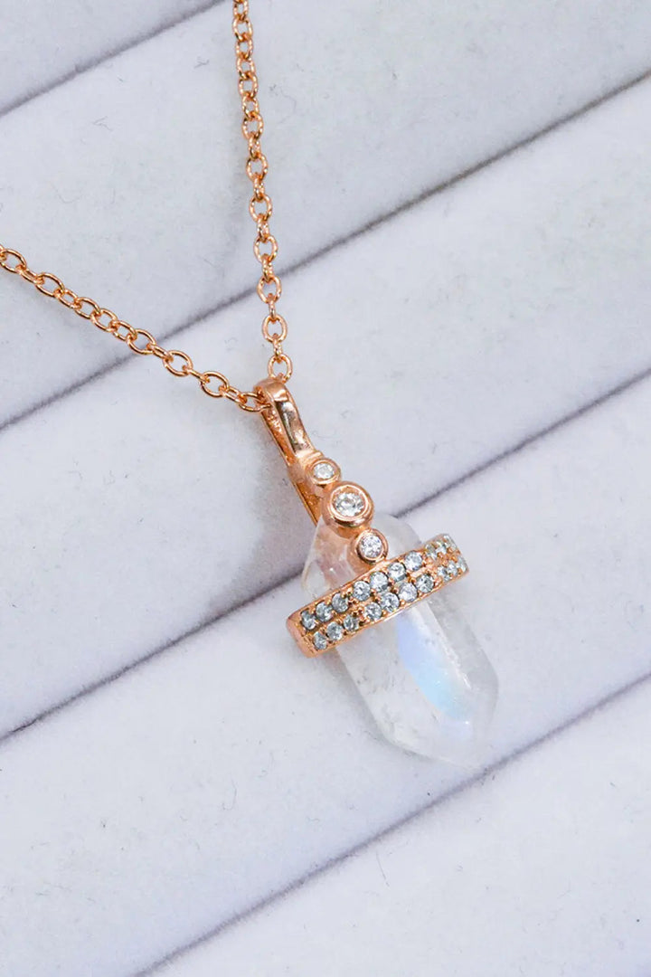 LOVCIA 925 Sterling Silver Moonstone Pendant Necklace