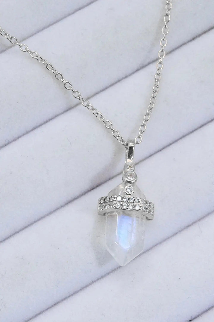 LOVCIA 925 Sterling Silver Moonstone Pendant Necklace